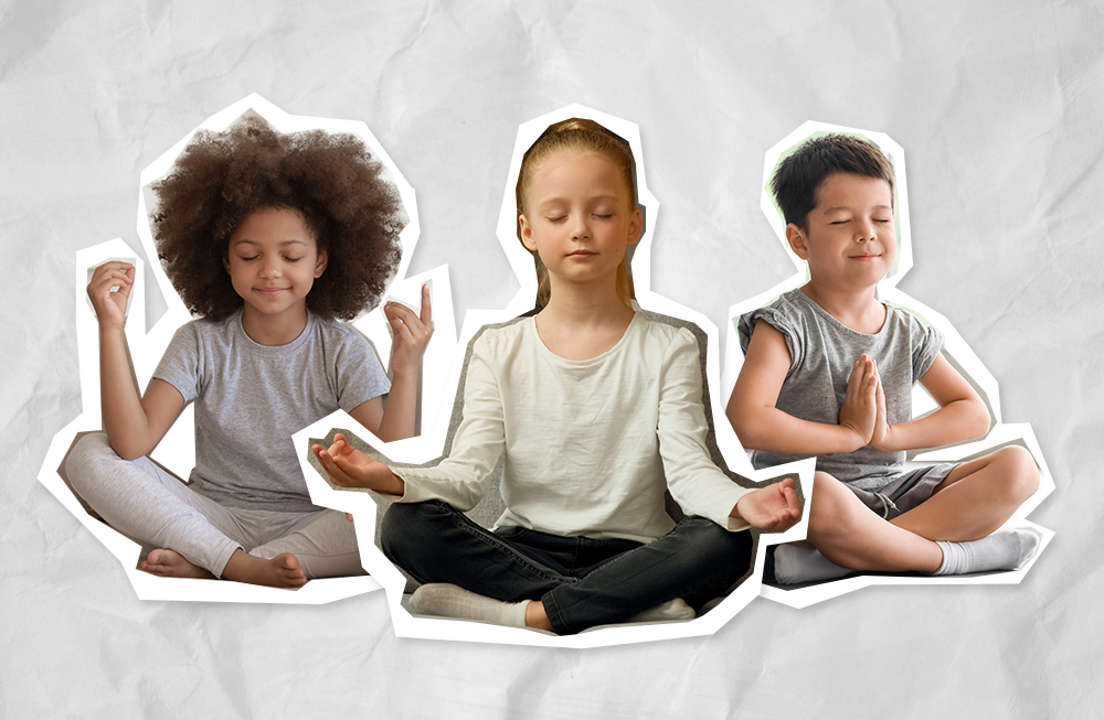 Children meditating