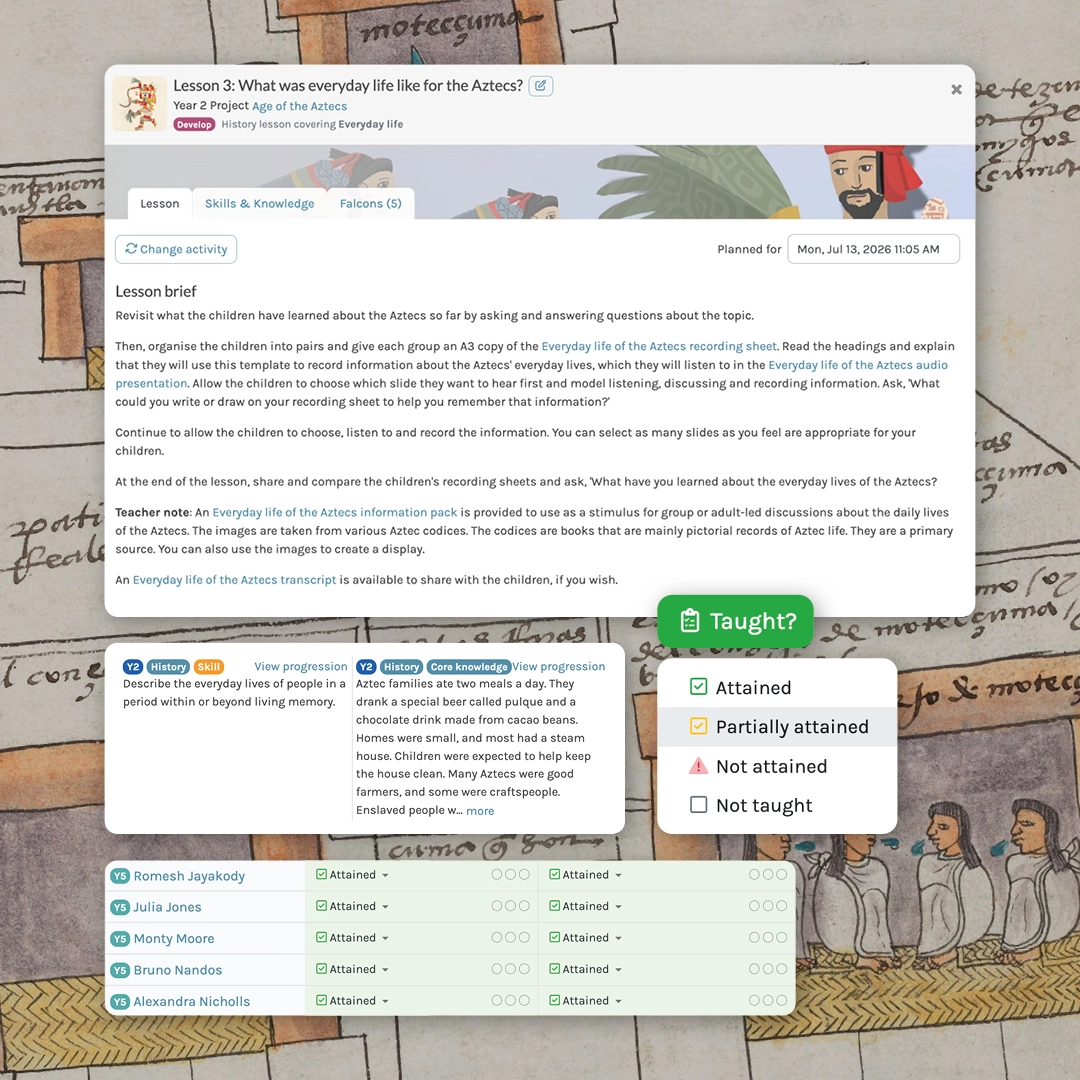 Curriculum planning and assessment on Maestro